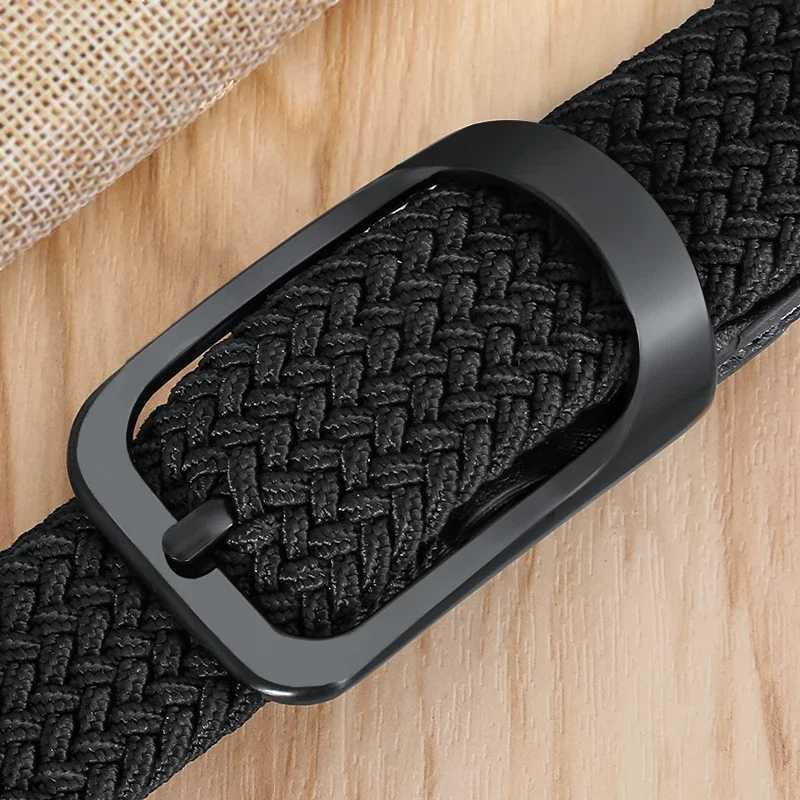 Non-hole Punch- MENS AND WOMENS Woven Belt Elastic Stretch Canvas Belt Female Korean Style Versatile Student Pants Belt X250614