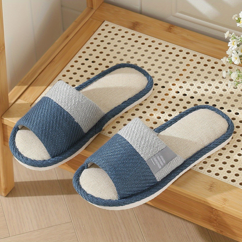 Unisex Linen Slippers Men and Women - Soft Breathable Fabric Thick EVA Non-Slip Sole Red, Blue, Beige & Pink Casual Indoor Home Shoes | Suitable for a