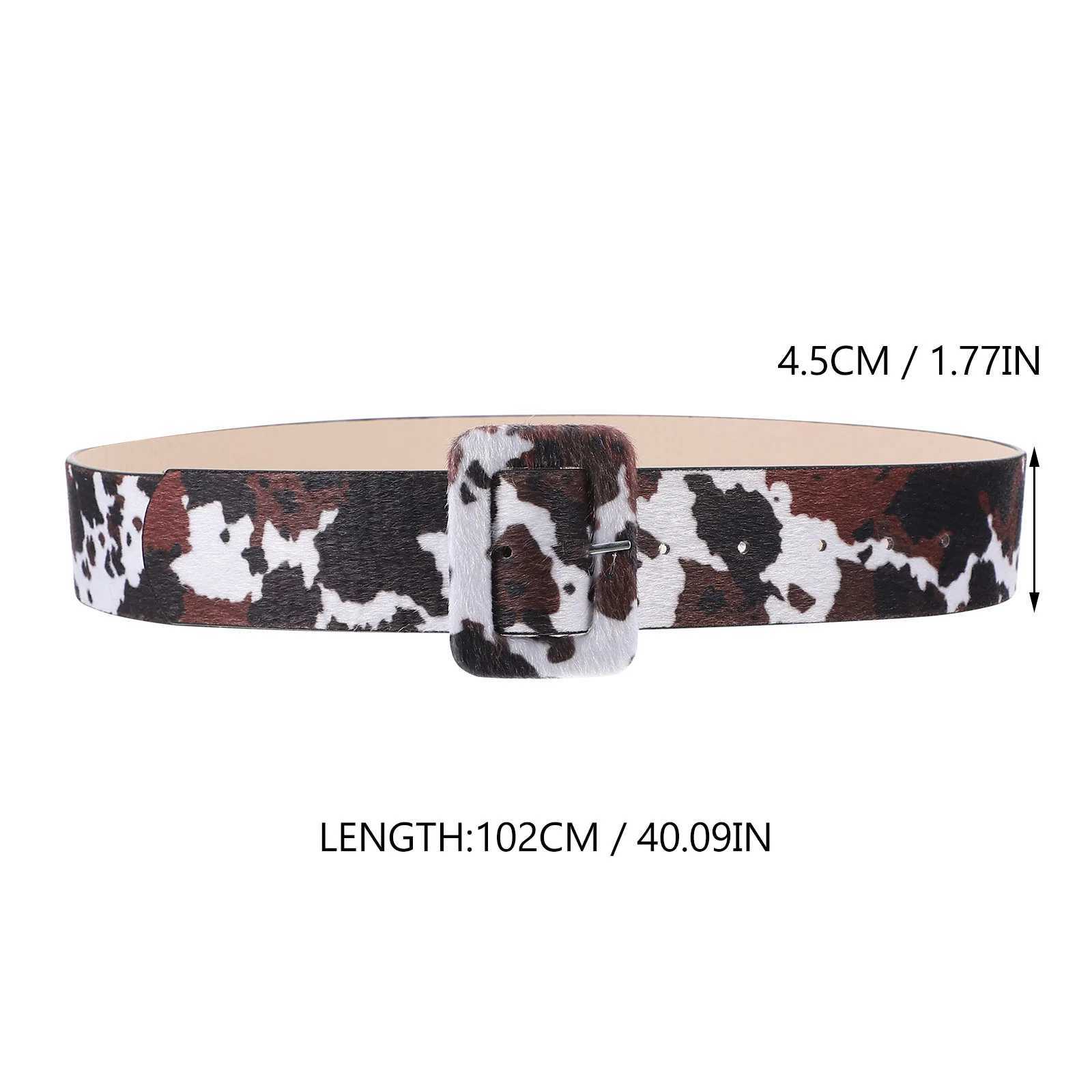 Cow Print Belt Waist for Women Western Skin Printed Fashion Belts X250614