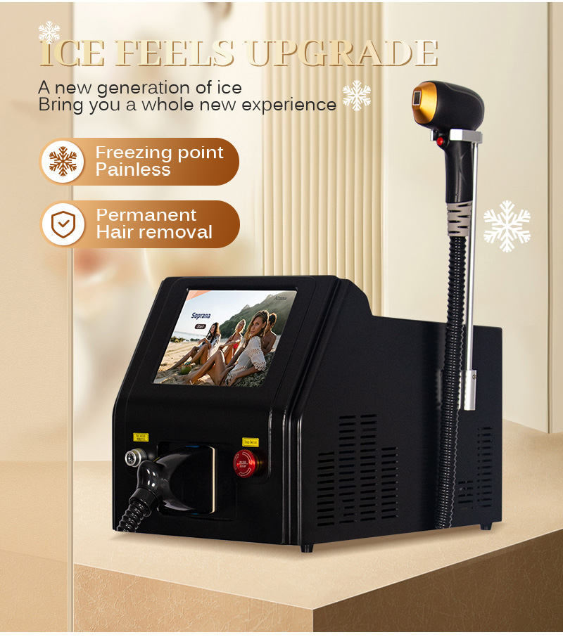 Diode Laser Hair Removal Professional Machine Triple Wave Ice Titanium 755 808nm Permanent Device 3 Wavelength Skin Cool