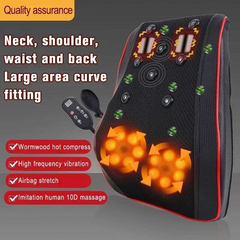 Electric Shiatsu Head Neck Cervical Ttraction Body Massager Car Back Pillow With Heating Vibrating Massage Device Health Care