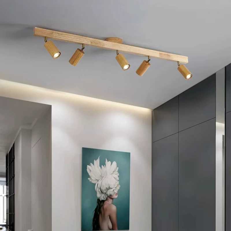 Japan Style Wooden Fashion Spotlight LED Decor Home Ceiling Light Bar Counter Cloakroom Background Wall Lighting Fixtures XJ2500613