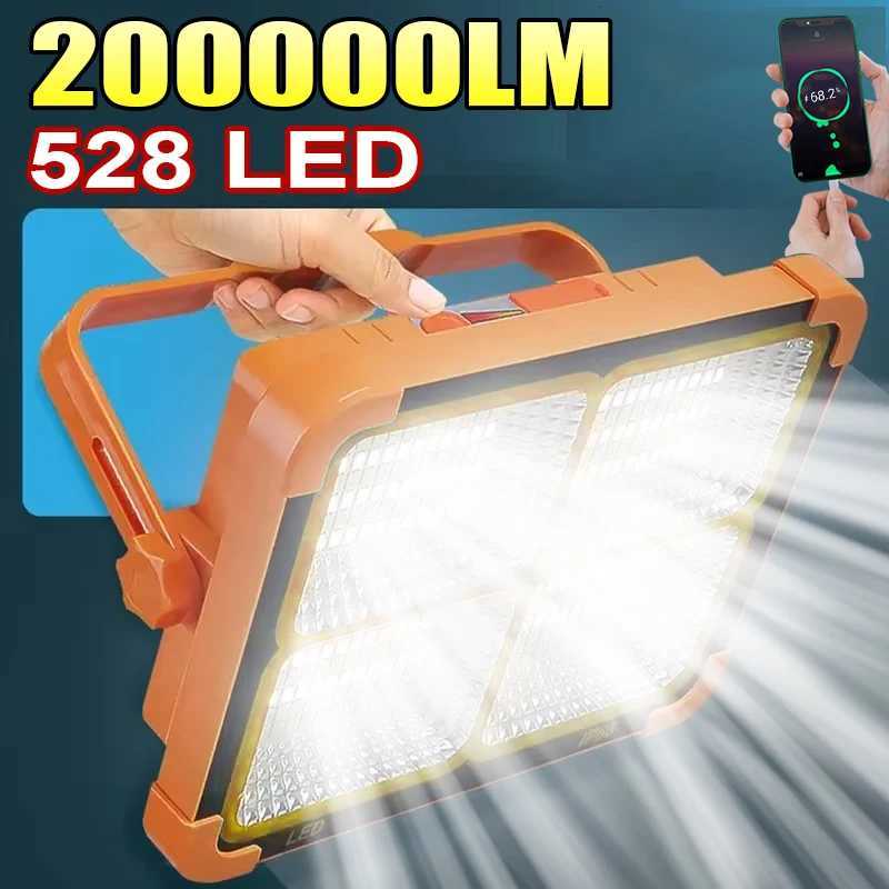 Camping Lights 528LED 25000mah Large Capacity Solar Portable Rechargeable Emergency LED Light Camping Lantern Hanging Tent Light W250613