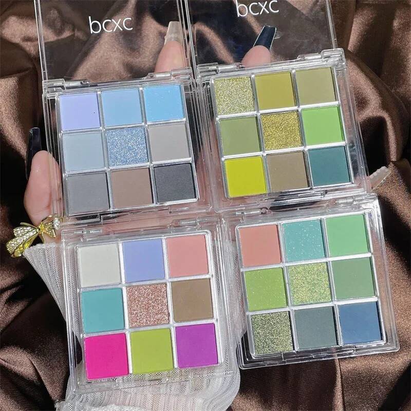 9 Colors Glitter Grassy Green Eyeshadow Dream Girl Pearly Eye Shadow Waterproof Pigment Contour MakeUp Palette Cosmetics