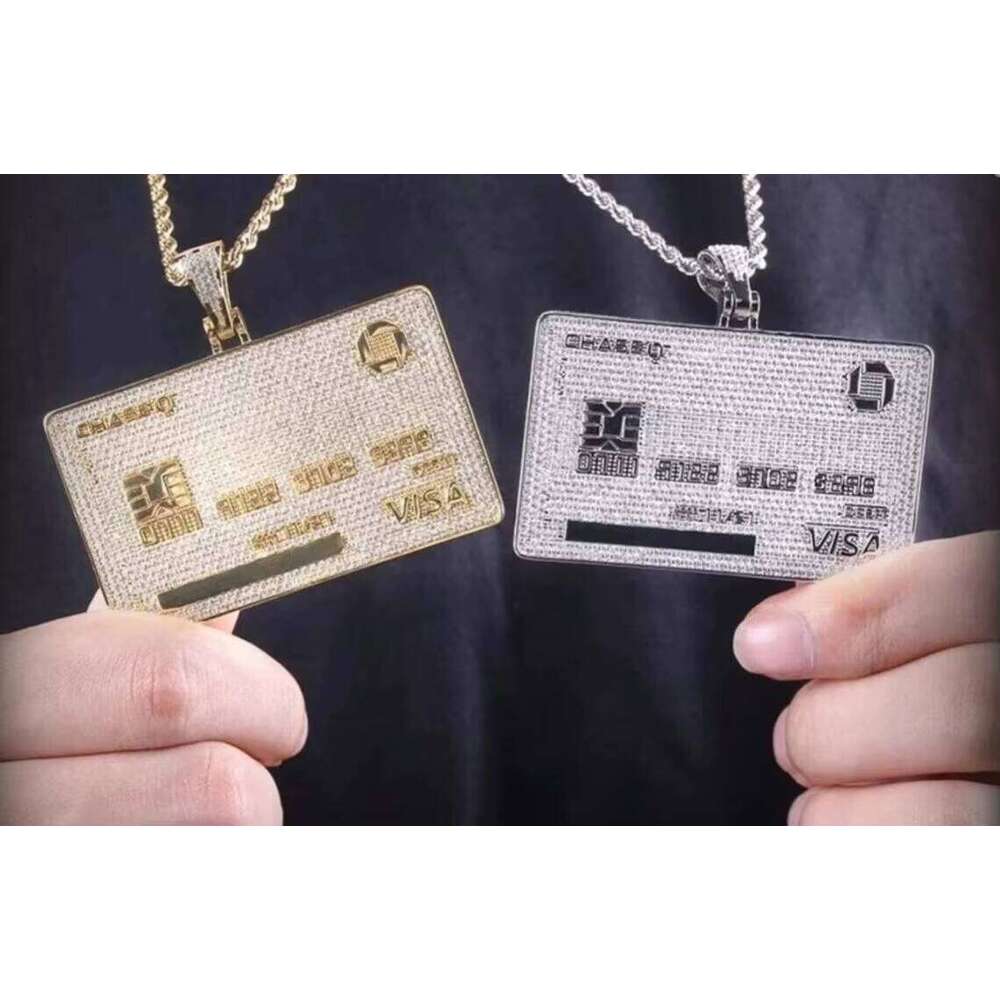 Credit Card Pure Sier VVS Hip-Hop Jewelry Silicon Stone Pendant