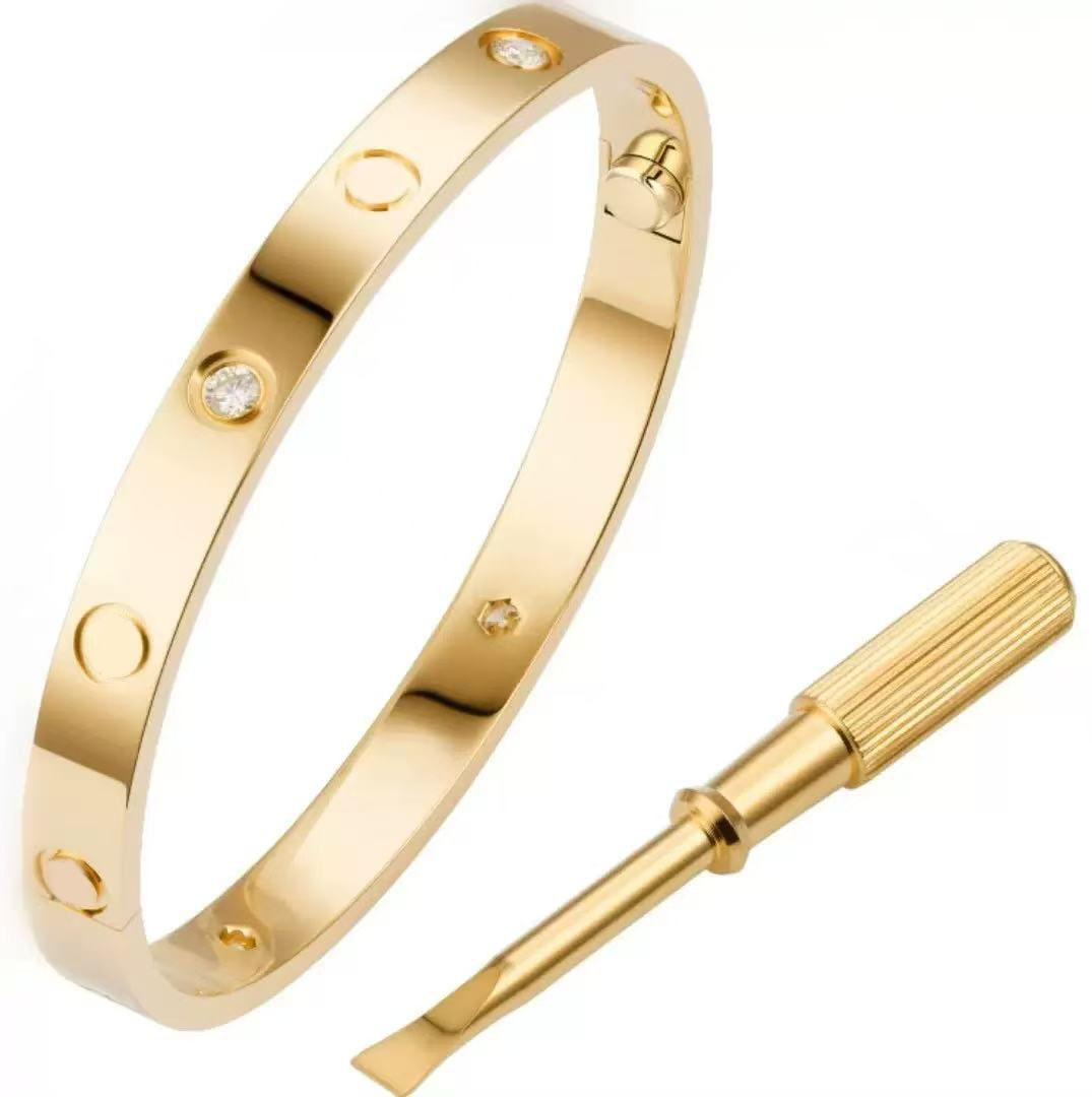 gold designer bracelet 4 moissanite titanium screwdriver bracelet designer for women Valentine's Day party gift designer jewelry gift