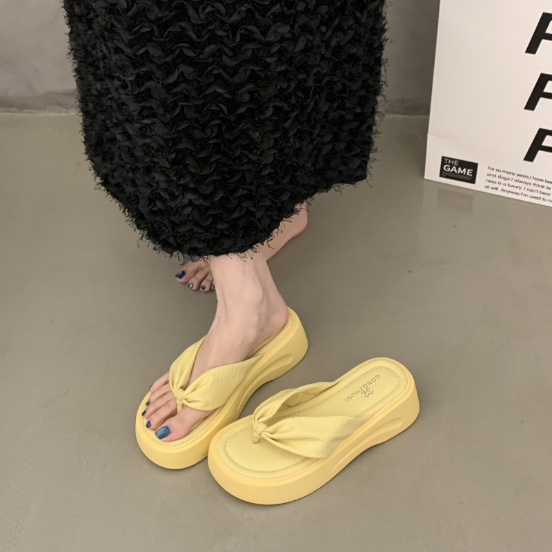 Ddmyoutdoor Thick Soled Flip Flops For Women Summer New Style Comfortable Step On Anti Slip Casual Beach Sandals Outdoor Shoes