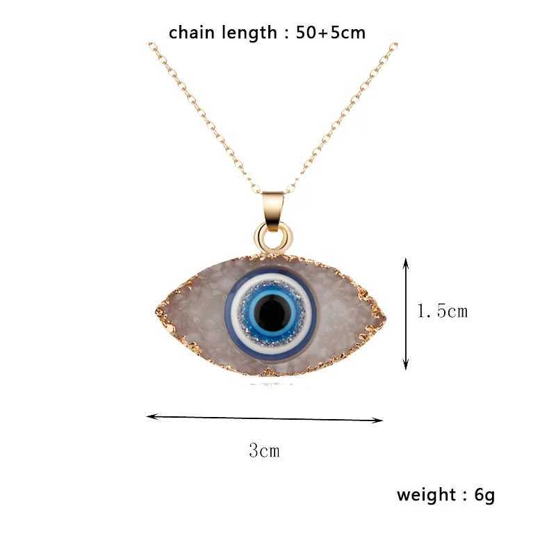 Vintage Turkish Evil Eye Pendant Necklace for Women Fashion Clavicle Chain Statement Necklace Boho Party Jewelry Femme Collares Z250614