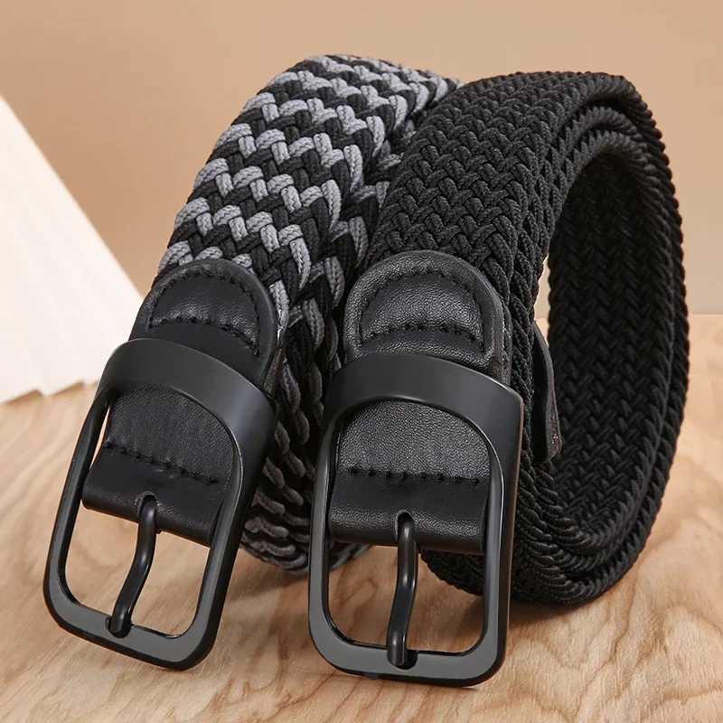 Non-hole Punch- MENS AND WOMENS Woven Belt Elastic Stretch Canvas Belt Female Korean Style Versatile Student Pants Belt X250614