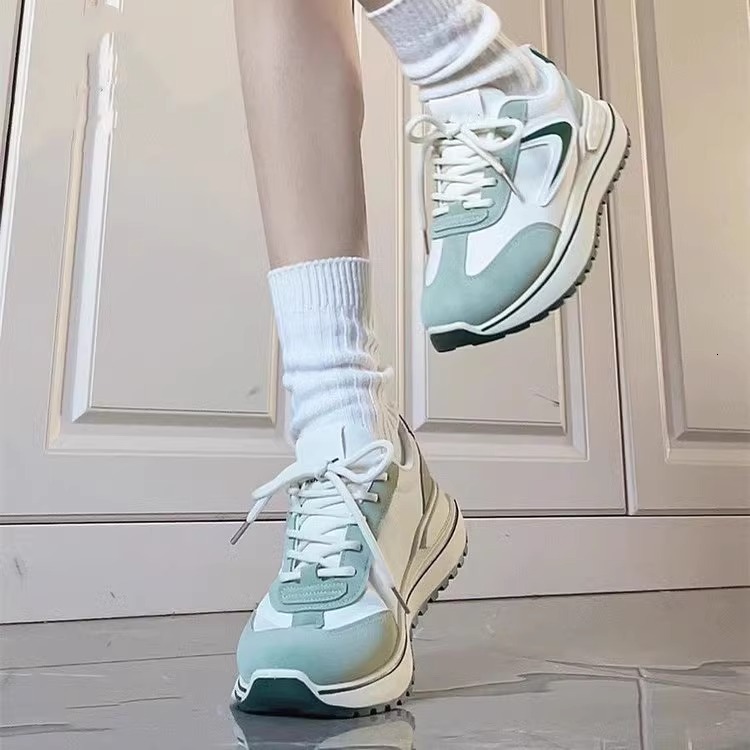 Ddmysports Agan Women Spring Autumn New Korean Trendy Thick Sole College Style Casual Sports Running Shoes Outdoor Shoes