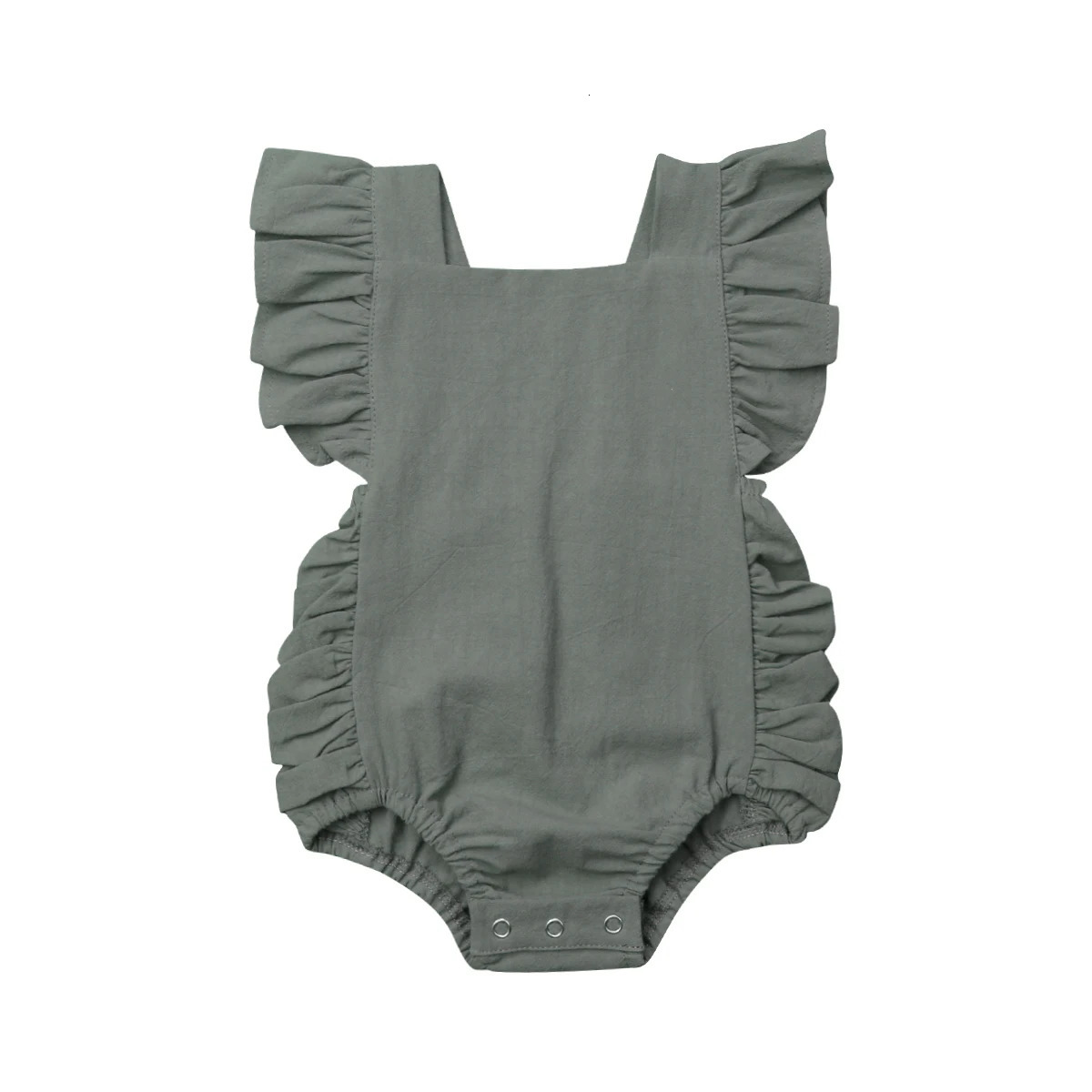 Citgeett Summer born Baby Girl Bodysuit Ruffle Sleeveless Cute Solid Jumpsuit 4 Colors rUFFLE solid Fashion Outfits Sunsuit 250614