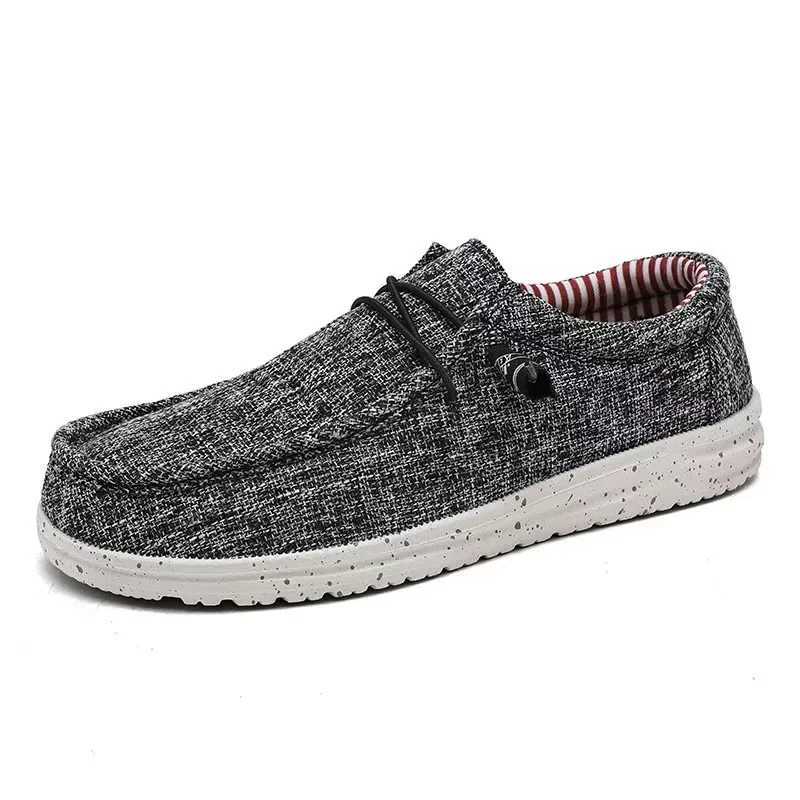 Mens Fi Canvas Loafers Comfortable Lightweight Breathable Mens Casual Shoes Flat Slip- Driving Shoes Man 2025 XJ250614