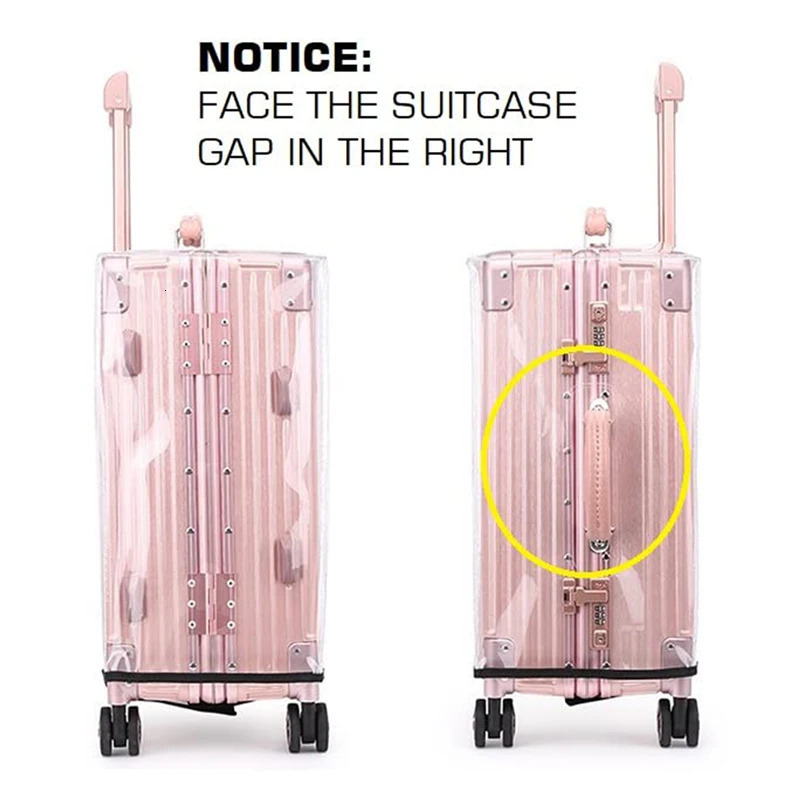 1PC PVC Luggage Cover Transparent For Travel Protective Case With Handle Dustproof Waterproof Practical Design 250614