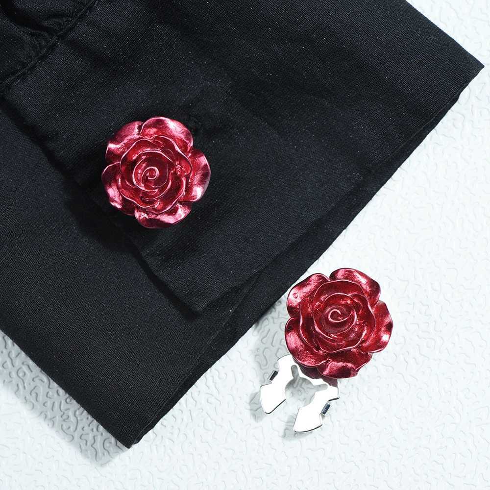 ICEYY Elegant Womens Shirts Cufflinks Rose Flower Button Covers Set Mens or Womens Shirt Cufflinks for Tux Shirt Decoration XJ250614