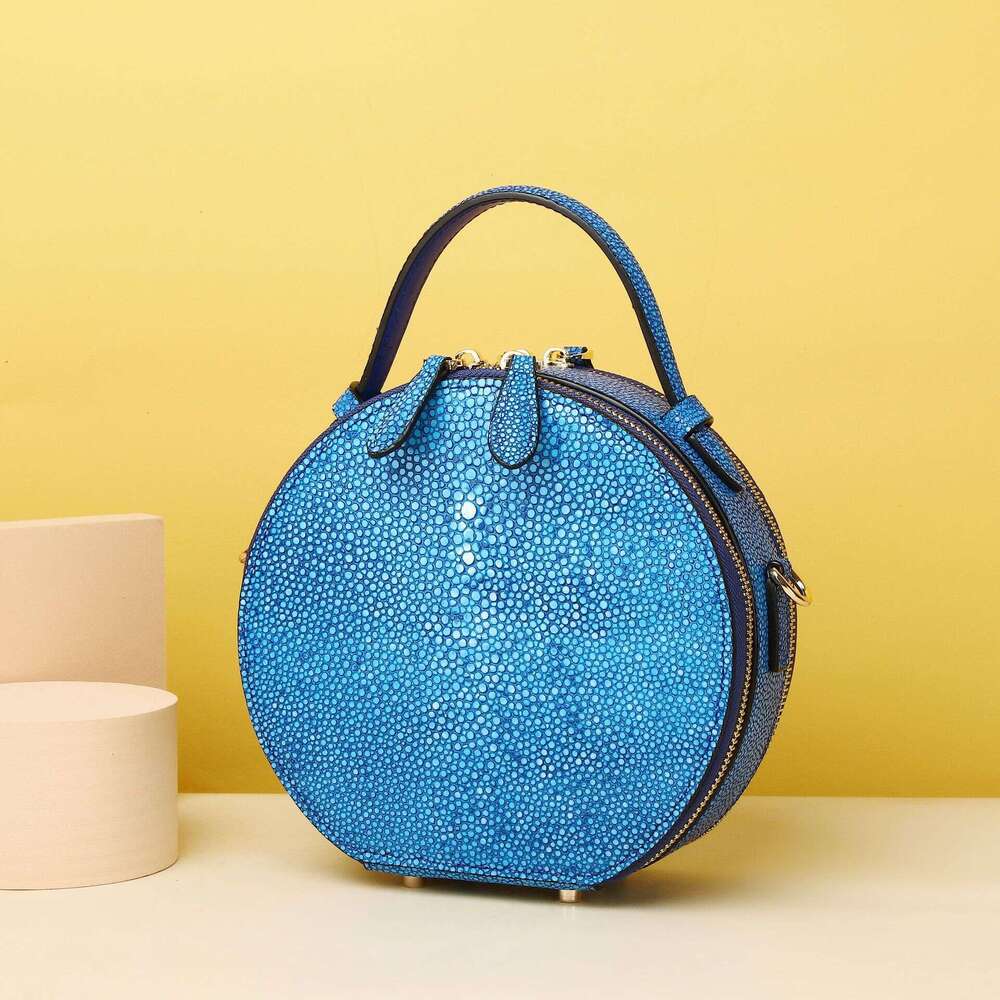 Fish Pearl New Smooth Pattern Small Round Classic Handbag Shoulder Crossbody Fashionable Women's Bag Trend