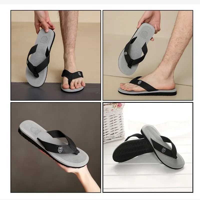 Casual Flip Flops For Men Slippers Beach Sandals Summer Non-Slip Flat Slides Men Slippers Indoor House Shoes Man Male Slipper Z250614