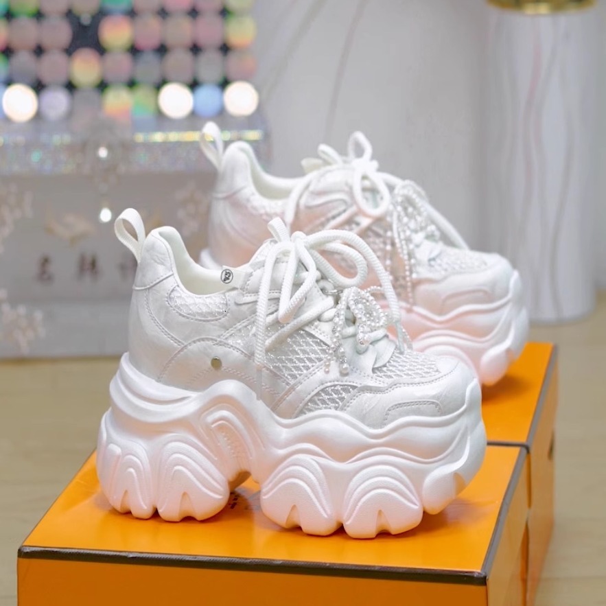 Ddmysports Korean Style Ultra Thick Sole Dad For Women Breathable Thin Version Summer Small Size Platform Height Increasing Sports Mesh Shoes Outdoor 