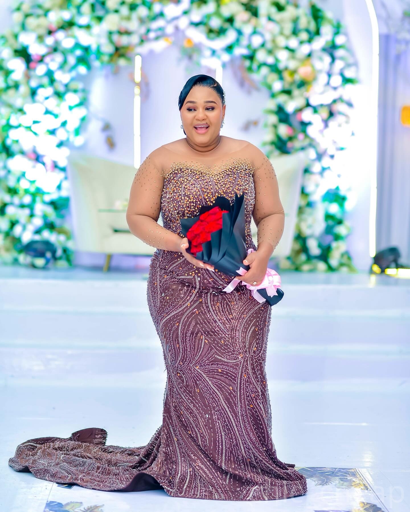 Chocolate Mermaid Prom Dresses 2025 Beaded Crystals Sheer Neck Evening Formal Party Second Birthday Engagement Gowns Plus Size Dress For Special Occas