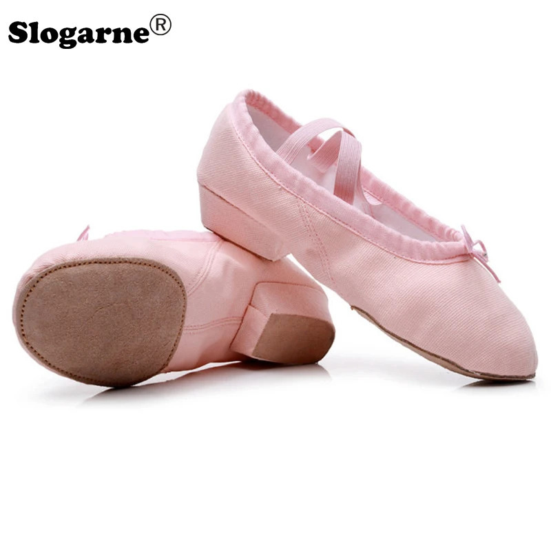 2025 Soft Ballet Shoes Children Canvas Yoga Training Dance Shoes Women 2CM Heels Stage Dance Footwear Girls Latin Jazz Shoes 250613