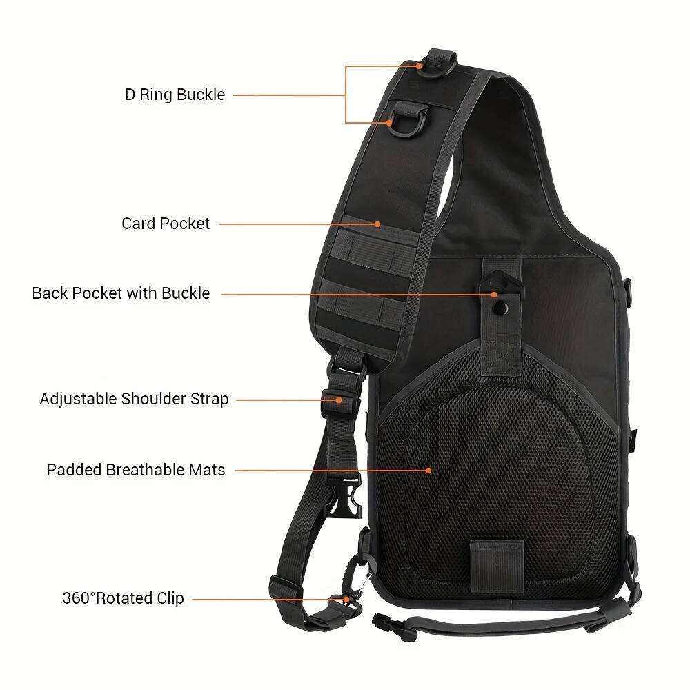 Tactical Sling Backpack Versatile Chest Waterproof EDC Rucksack Bag For Outdoor Hiking Camping