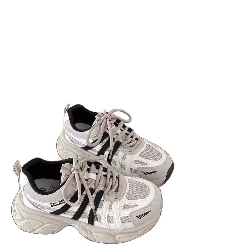 Ddmysports Platform Height Increasing Dad Sneakers For Women Spring Autumn New Color Block Lace Up Versatile Running Sports Casual S Shoes Trend Outdo