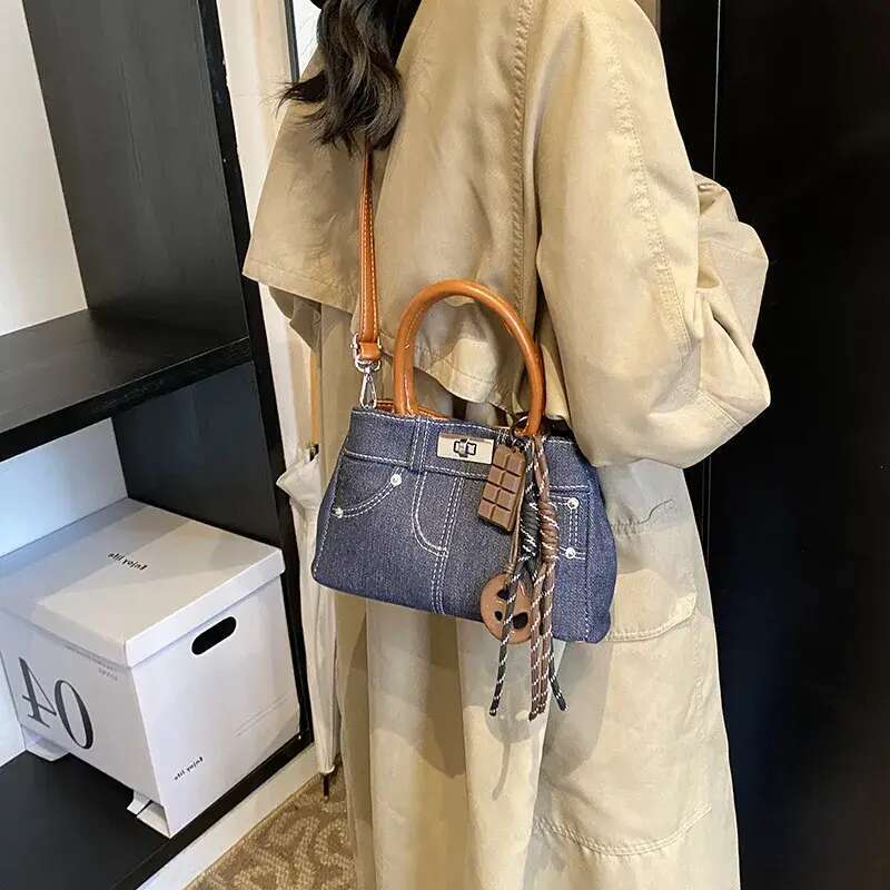 Designer Free Shipping Single Shoulder Bags Women Flap Square Bag Crossbody Cowboy Canvas Crescent Cross Bucket Free shipping