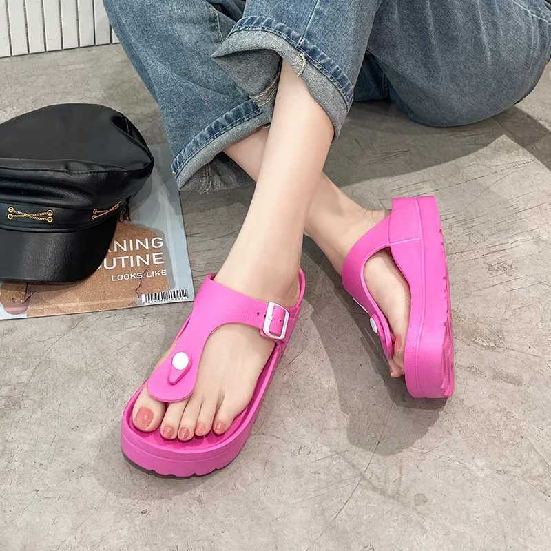 Smile Pop Fashion Flip-flop Sandals Women Summer Beach Shoes With Snap Fastening Women Adjustable Thick Sole Casual Women Shoes Z250614