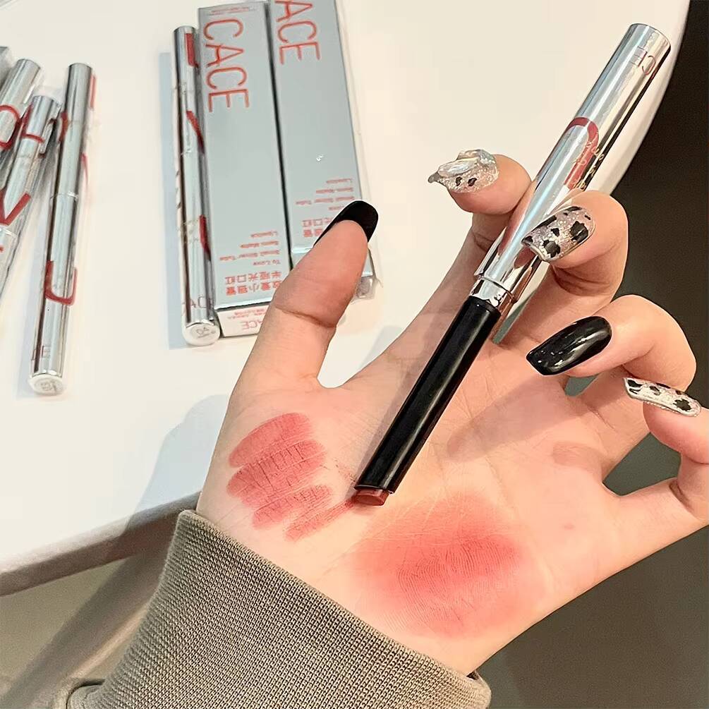 Retro Rose Lipstick Matte Moisturizing Waterproof Sexy Red Tint Pigmnet Fog Mud Lip Balm Slim Tube Beauty Lips Cosmetic happy