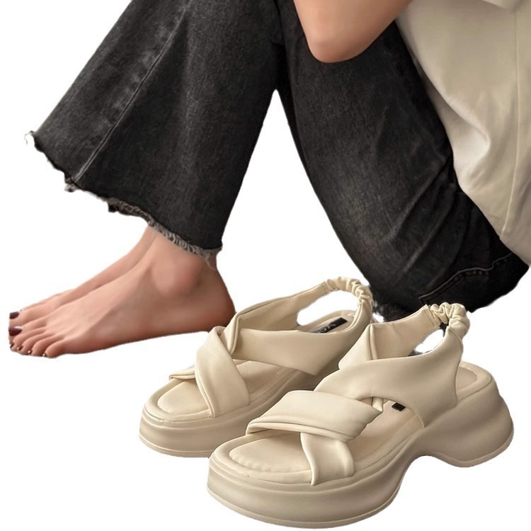 Ddmysports Women S Sandals Summer New Platform Thick Sole Casual Beach High End French Style With Dress Roman Shoes Outdoor Shoes