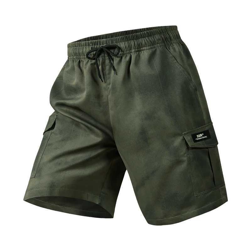 New Summer Mens Cargo Shorts Loose Casual Below Knee Pants Elastic Waist Outdoor Jogging Tactical Capri Pants Large Size 7XL W250614