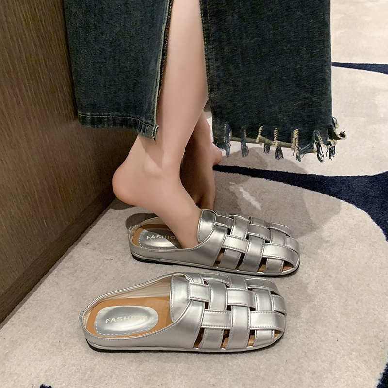 Ddmyoutdoor Ddmyoutdoor High End Closed Toe Slippers For Women Summer Outdoor Slip On New French Style Elegant Versatile Casual Mules Shoes Outdoor Sh