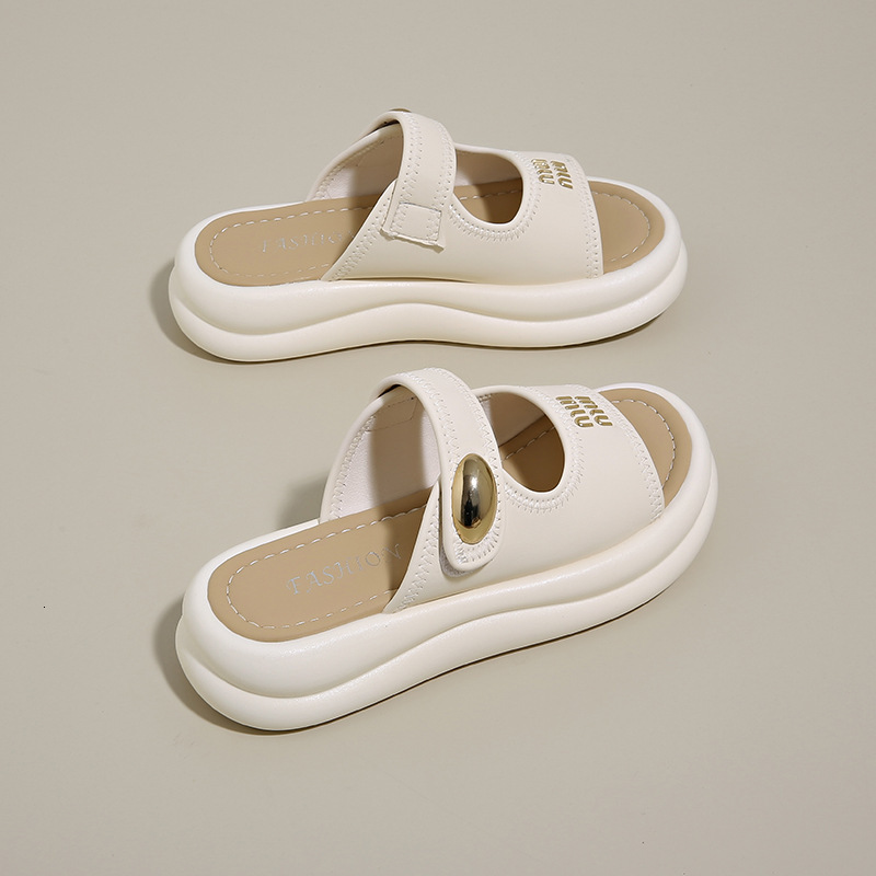 Ddmyoutdoor Women S Summer New Fashion Versatile Comfortable Thick Sole French Style Beach Sandals To Match Dresses Outdoor Shoes