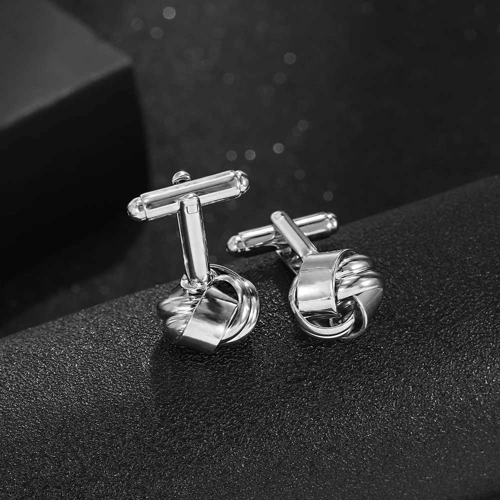 Mens Knot Cufflinks Gun Black Gold Silver Plated Cufflinks For Shirt Suit Tuxedo Blouse Accessories Jewelry XJ250614