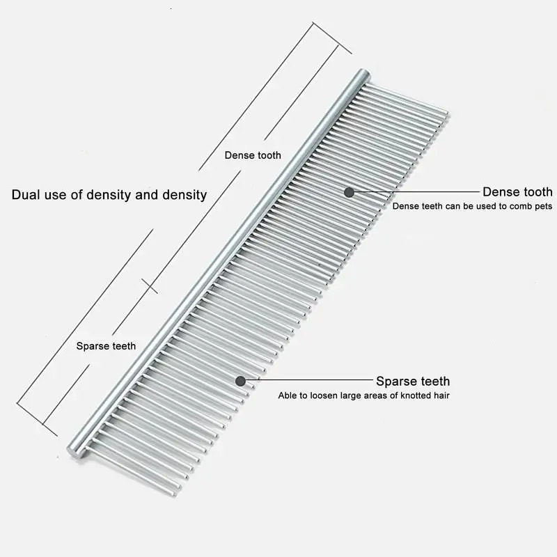 Comb For Dogs Dematting Tool Dog Comb Pet Cat Grooming Comb Smooth Grooming Brush Metal Comb For Pet Hair Removal For Puppy Cat 250614