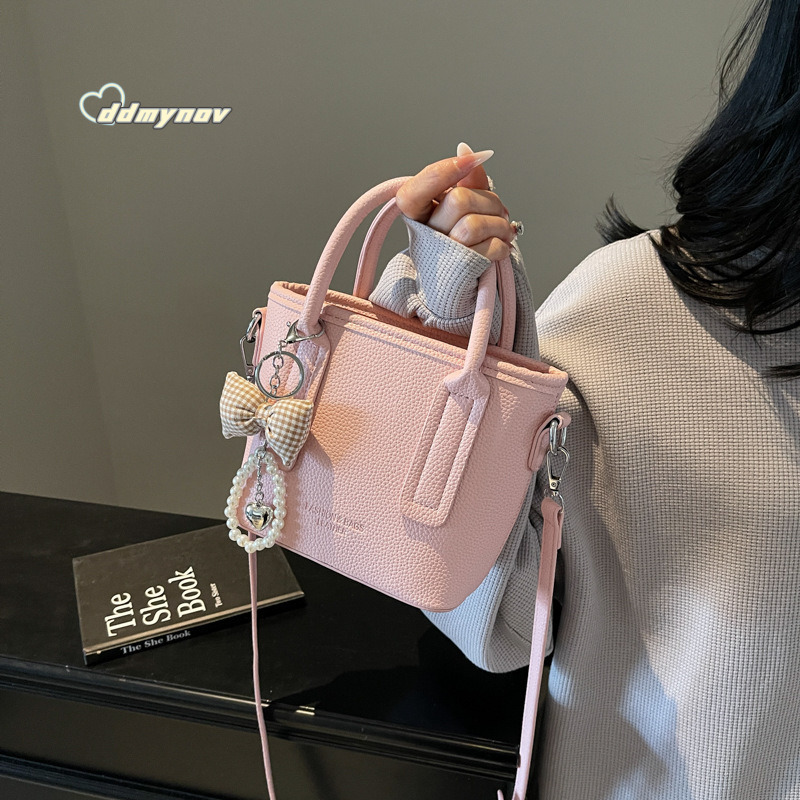 Textured Handbag for Women 2025 New Trendy Fashion Versatile Shoulder Commuter Crossbody Bucket Bag ddmynov