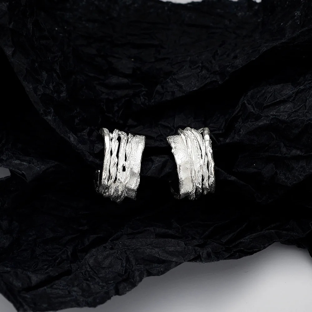 MLKENLY S925 sterling silver Wrapped Tree Vine Ear Clip Female Ins Wind Texture Weaving Ear Cuff 250610