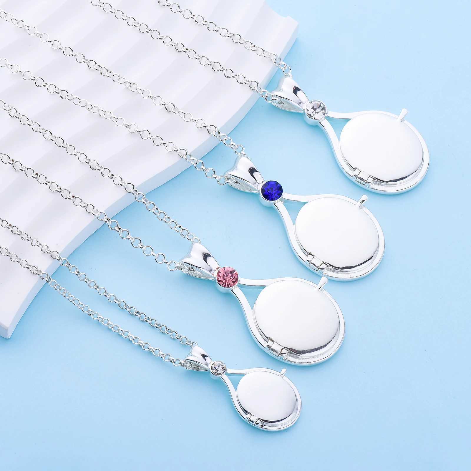 H2o Openable Metal Shell Pendant Necklace Silver Color with Crystal Mermaid Tv Movies Jewelry for Women Girls Cute Necklaces Z250614