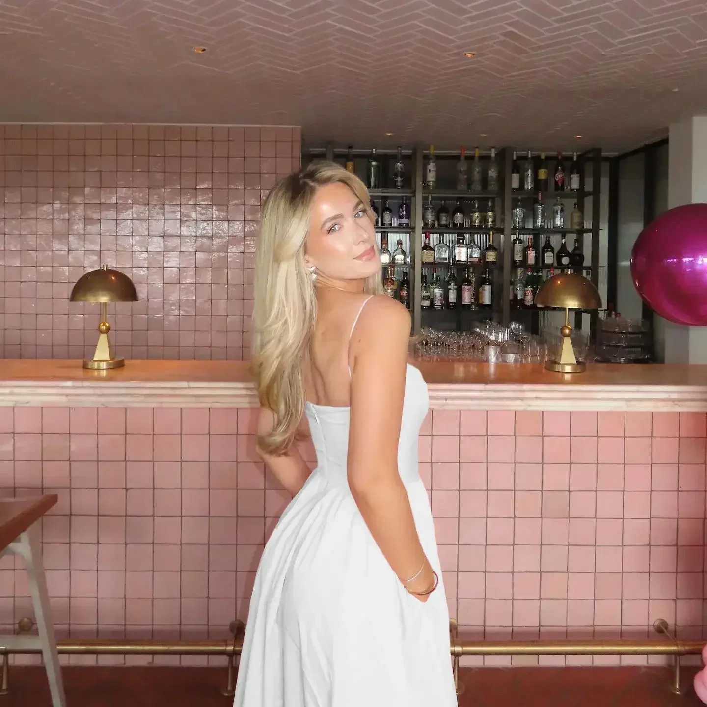 Womens Dresses Pink Elegant and Pretty Midi White Vacation Dress Spaghetti Strap Beach A Line Party Dresses 250611