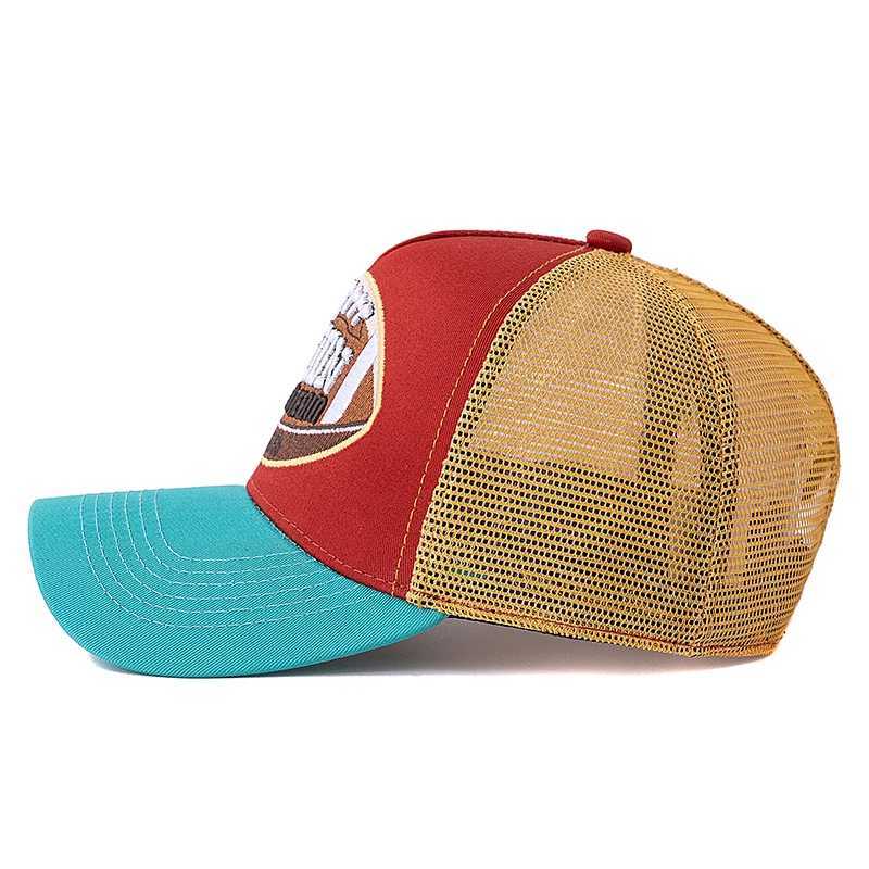 Hot Sale Unisex Football Pattern Mesh Trucker Hat Summer Breathable Baseball Cap Embroidered Snapback Cap for Men And Women W250614