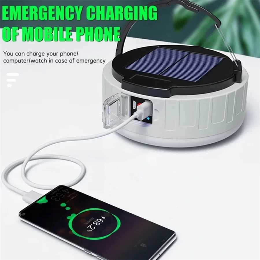 Remote Control Charge 100W LED Tent Lamp Waterproof Portable Lanterns Emergency Night Market Lights Outdoor Solar Camping Lights W250613