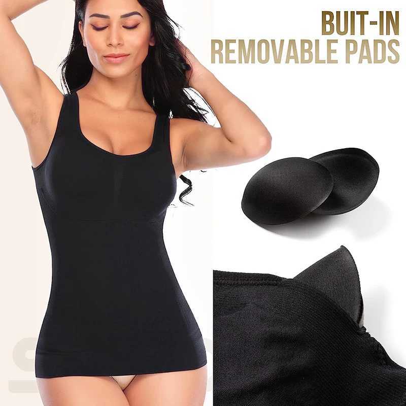 Women Tummy Control Tank Tops Slimming Body Shaper Waist Corset with Padded Bra Shapewear Compression Camisole Vest XJ250614