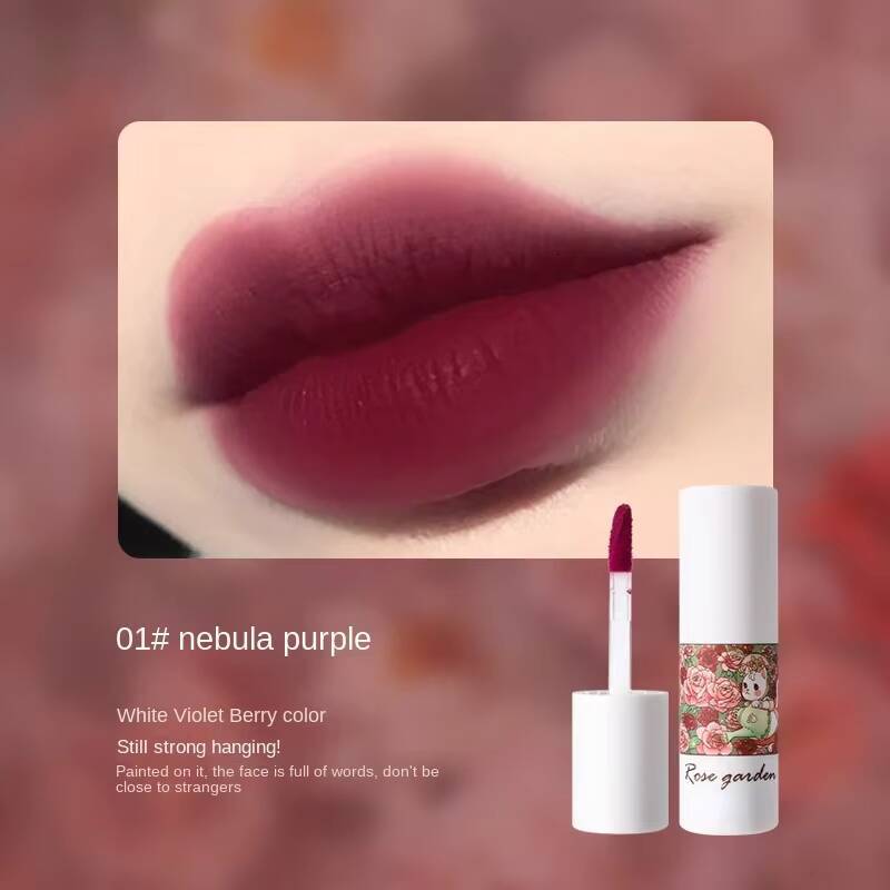 Rose Garden Matte Muse Mud Liquid Lipstick Waterproof Nude Lip Gloss Long Lasting Non-stick Cup Sexy Women Lipgloss Cosmetic happy