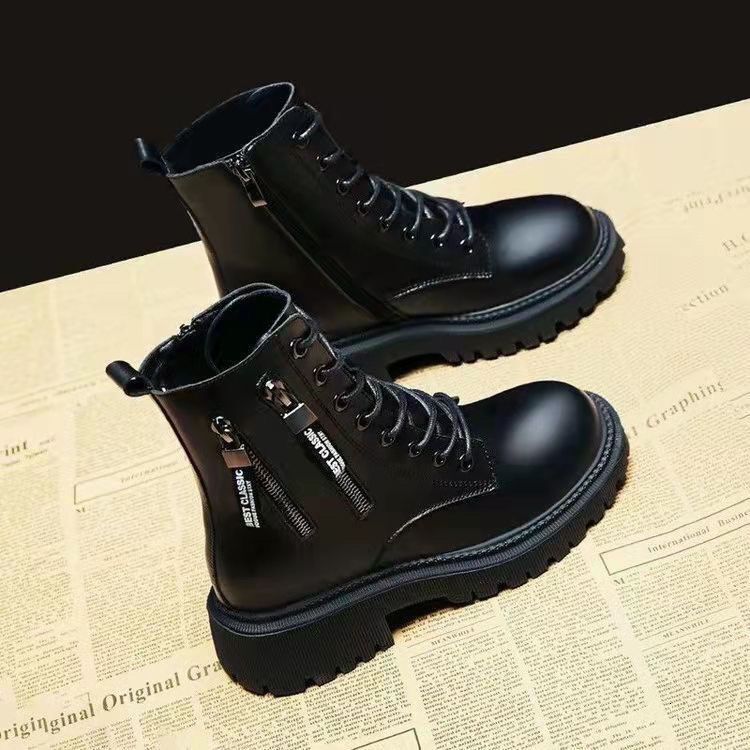 Ddmysports Martin For Women New Thick Soled Side Zipper Spring And Autumn Single Winter Cotton Boots S Short Shoes Outdoor Shoes