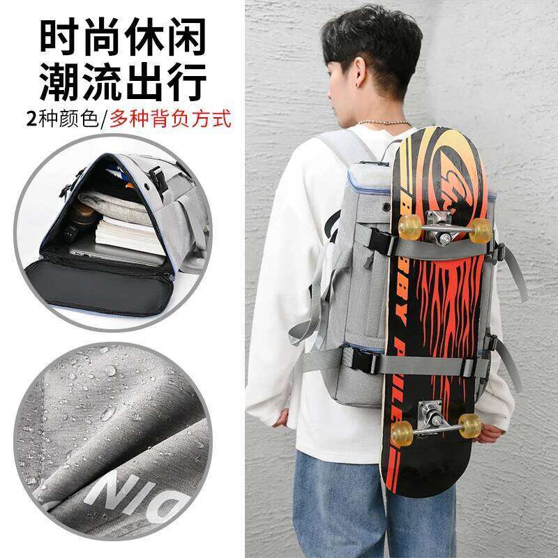 Men Fashionable Casual Backpack Multi Carrying Way Waterproof Bag Skateboard Compatible Travel Rucksack With 2 Colors
