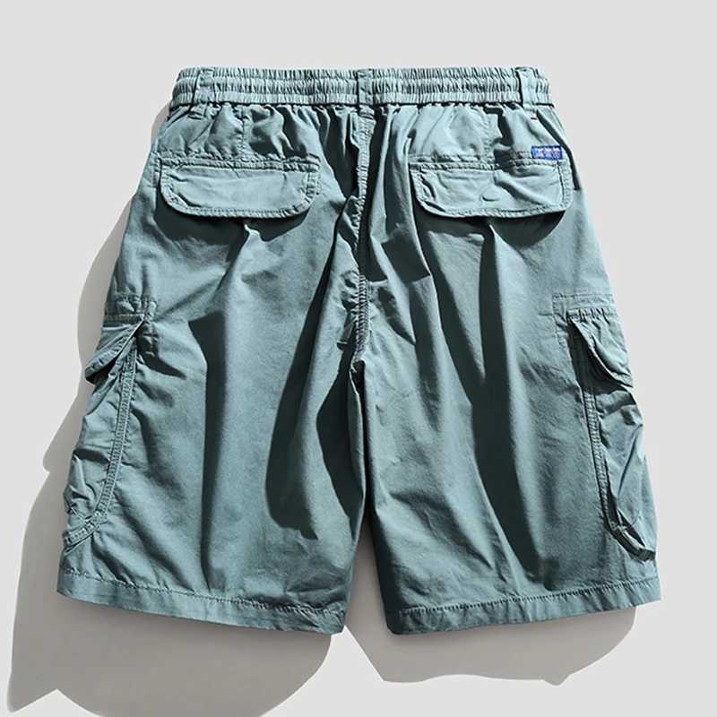 Men Summer New Casual Vintage Classic Cotton Cargo Shorts Men Multi Pocket Bermuda Beach Shorts Outwear Solid Jogger Shorts Male W250614