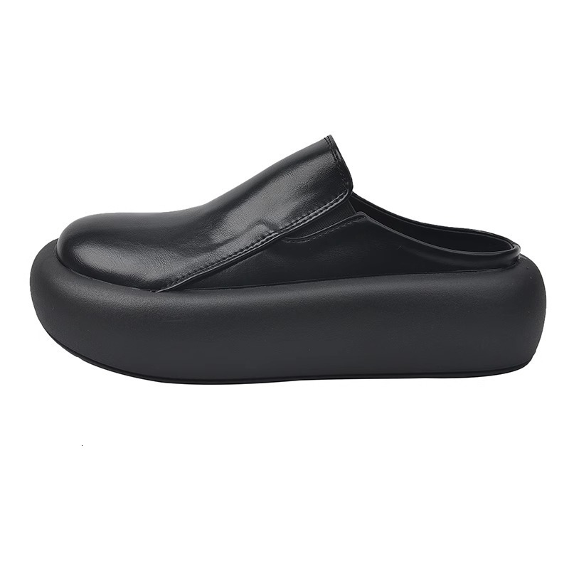 Ddmyoutdoor Super Popular Thick Soled Closed Toe Half Slippers For Women Spring And Autumn Outdoor Slip On New French Style Mules Lazy Shoes Outdoor S