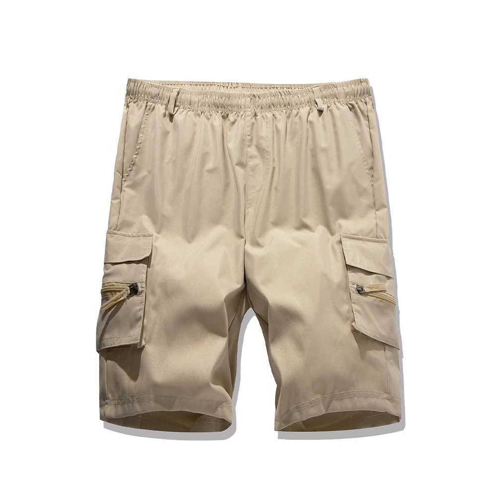 Mens Work Short Pants Zipper Pocket Casual Knee Shorts Loose Straight Cargo Shorts Summer Male Hiking Sports Shorts W250614