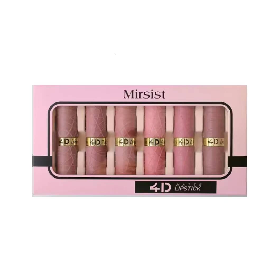 6Pcs Velvet Matte Lipstick Set Sexy Women's Tint Long-Lasting Waterproof Non-Stick Moisturizing Lip Cosmetics Makeup happy