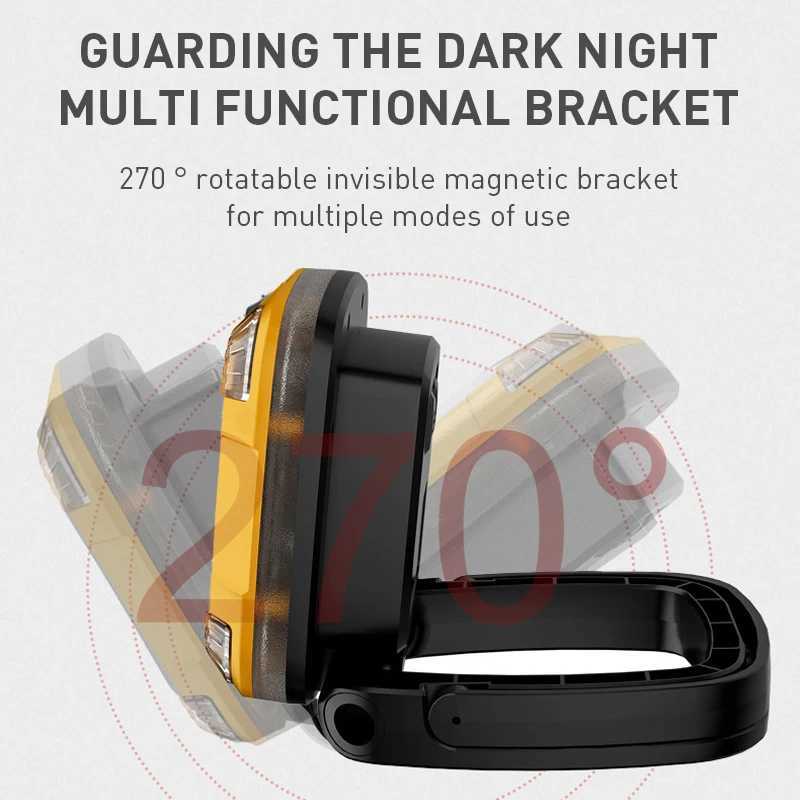 Outdoor LED Waterproof Multifunction Portable Emergency Light Maintenance Work Light USB Charge Camping Fishing Hiking COB Light W250613