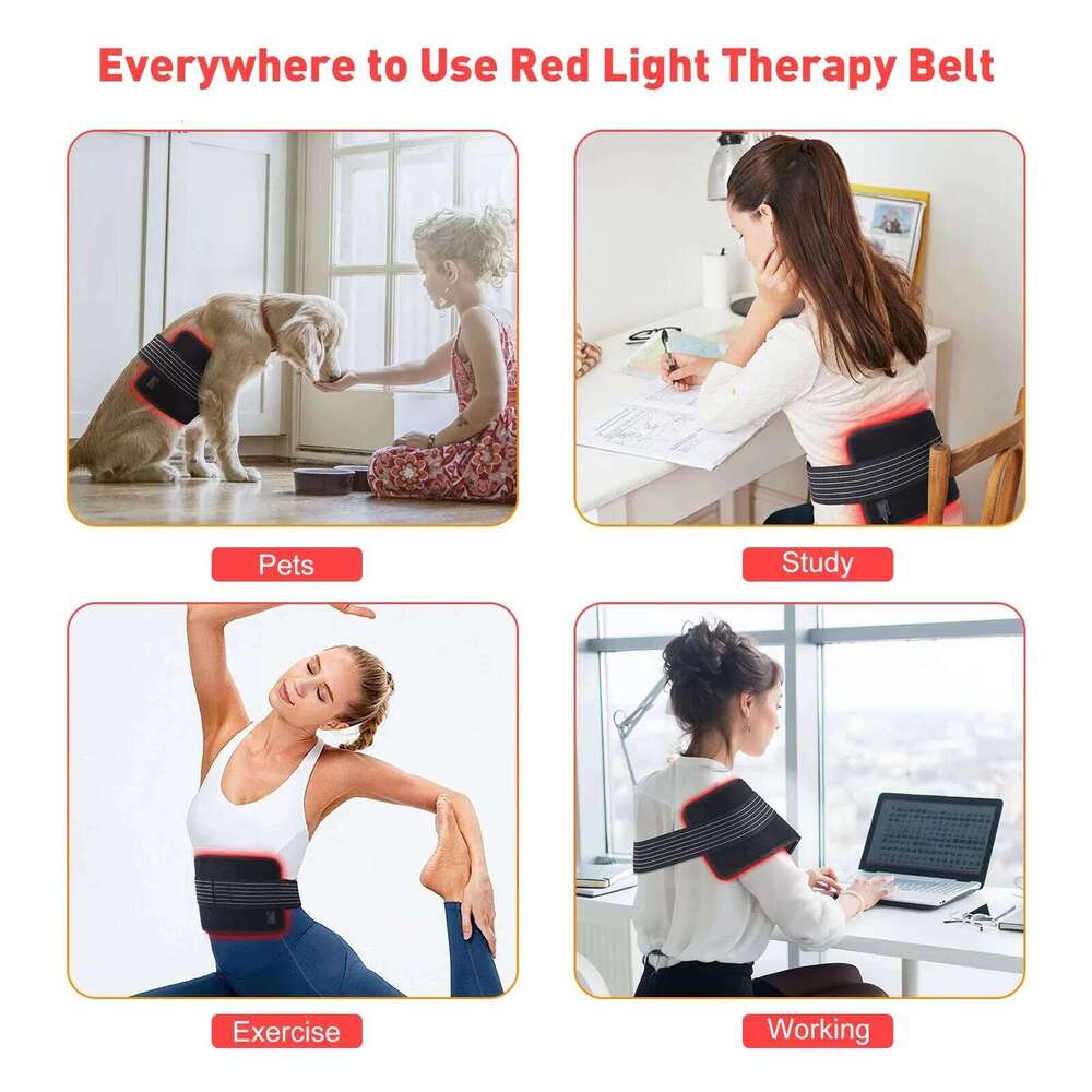 660Nm&850Nm Red Light Therapy Belt With Dual Wavelength Portable Infrared Pad For Body Care Back